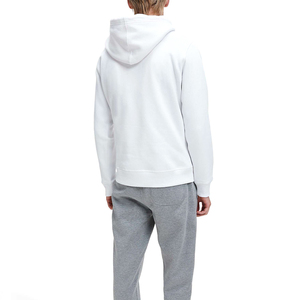 Men's White Hooded <b>Sweatshirt</b> Regular Fit Fleece Casual Pullover With Front Pocket Autumn Wear - Product Image 4