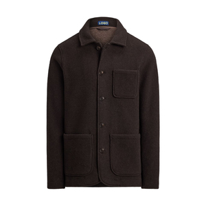 Premium Heavyweight Wool Blend Utility Shirt Jacket Men Heritage Overshirt OEM Custom Americana Workwear Outerwear Reinforced - Product Image 1