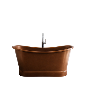 Baignoire autoportante de luxe en cuivre, ovale, martelée à la main, écologique, pour hôtels et salles de bain résidentielles - Product Image 6