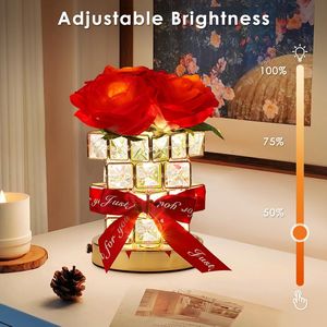 Lampe de table en forme de rose, petite veilleuse pour la cuisine, alimentée par piles, cadeau pour la fête des mères, cadeau pour petite amie, fleurs artificielles de table - Product Image 2