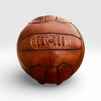 Ballon de football Geoffrey Brown, années 1900, patine antique, cuir de vache, bois restauré, vieilli, ciré, léger, durable, taille 5, décoration sportive