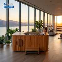 Bain froid commercial Dusk Fitness Studio en cèdre rouge et acier inoxydable, ovale, intelligent, avec WiFi et refroidisseur 1HP, prêt à l'emploi (DDP)