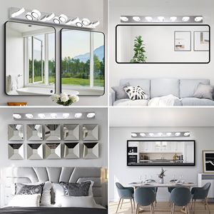 52\" Modern 7-<b>Light</b> LED Vanity <b>Light</b> Fixture <b>Chrome</b> Finish with Energy Efficient Acrylic Shades Dimma Bathroom <b>Wall</b> Sconce - Product Image 5