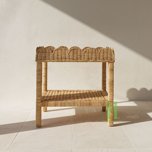 Mesa de centro de ratán minimalista moderna personalizada, mesa auxiliar artesanal HNH de gama alta para muebles de sala de estar - Product Image 3