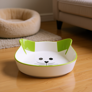 Comedero de Cerámica con Forma de Cara de Gato, Capacidad de 0.25 L, 12 cm de Diámetro, Tazón para Mascotas - Product Image 2