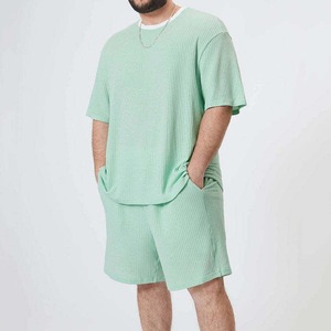 Quick Apparels Men's Summer Quick Dry 100% Cotton Streetwear Athletic <b>Set</b> Breathable <b>Mesh</b> Short Sleeve T-Shirt Shorts Sports - Product Image 2