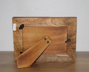 Cadre photo en bois artisanal Bela, mosaïque incrustée, rectangulaire, vertical, pour table, en bois naturel, décoration pour la maison - Product Image 3