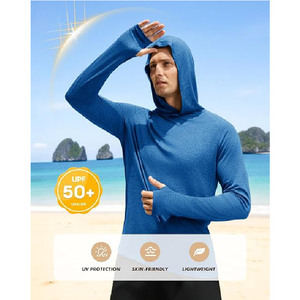 Sudadera Deportiva con Capucha para Hombre, Personalizada con Logotipo OEM, Corte Ajustado, Manga Larga, Secado Rápido, Transpirable, para Entrenamiento, Fitness, Running, Protección UV - Product Image 4