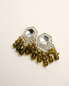 Pendientes Colgantes de Diseño Nuevo al por Mayor, Imitación de Perlas, Geométricos, con Cuentas, de Aleación de Zinc, Alta Calidad, Estilo Étnico - Product Image 5