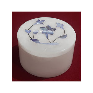 Caja de Joyería de Mármol Blanco Natural con Incrustaciones, Forma Rectangular, Diseño Floral y Taj Mahal Hecho a Mano, Caja de Regalo para Joyas - Product Image 4