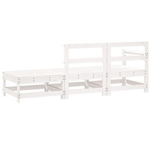 Conjunto de Muebles de Jardín Modulares Grandes de Madera de Pino Macizo Blanco y Contrachapado de Primera Calidad - Product Image 3