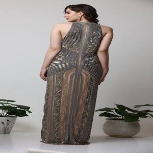 Designer Elegant Women's Floor-Length Mermaid Gown | Natural Waistline Embroidery Modern Stylish Formal Party Wedding Wear India - Product Image 3