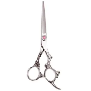 Tijeras de Peluquería Profesionales de Doble Apoyo para Dedos, con Borde de Cuchilla, de Acero Inoxidable, para Adelgazar el Cabello, con Logotipo Personalizado - Product Image 5