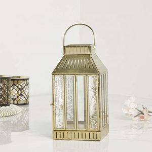 Faroles de Piso de Latón, Diseño Moderno con Detalles Calados, Decoración Navideña y de Pascua, Portavelas Duraderos Sin Plomo - Product Image 3