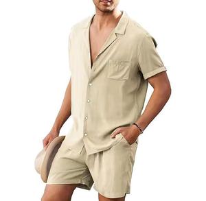 Ensemble été chemise et short deux pièces pour adolescent, chemise homme à manches courtes - Product Image 2