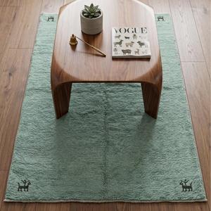 Tapis d'intérieur en laine noué à la main de qualité supérieure, doux, vert sauge, motif floral classique, pour la décoration de la maison - Product Image 4