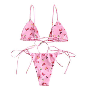 Conjuntos de Bikini de 2 Piezas de Alta Calidad Personalizados para Mujer, con Estampado Animal, Corte Alto, Logotipo Frontal, Secado Rápido, Precio Bajo, Marca Privada - Product Image 2