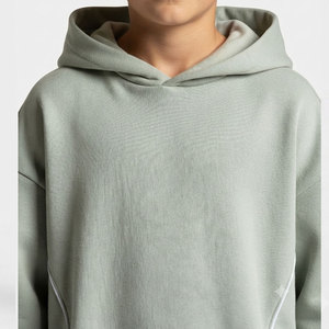 Boys Loose Fit Solid Color Hooded Tracksuit Full Length Cotton Casual Wear Autumn With Side Pockets Elastic Waist Kids Clothes - Product Image 6