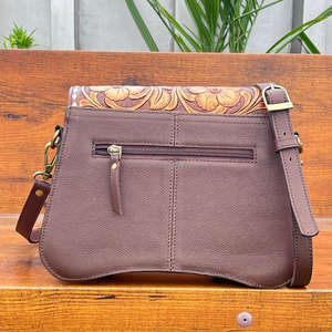 Top Fashion Popular Design Hand Tooled Leather Crossbody Bag for Women's High Quality Hair On Hide Genuine Leather Shoulder Bags - Product Image 5