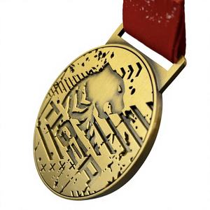 Médaille en métal plaqué or sur mesure avec impression UV pour les thèmes <span class=keywords><strong>de</strong></span> voyage, d'amour et <span class=keywords><strong>de</strong></span> musique - Souvenir sportif personnalisé - Product Image 4