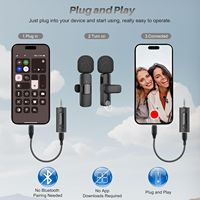 Microphone Lavalier Sans Fil Professionnel avec Réduction de Bruit, Mini Micro Clip-on pour Enregistrement, USB-C et Lightning pour iPhone et Android (Vidéo)