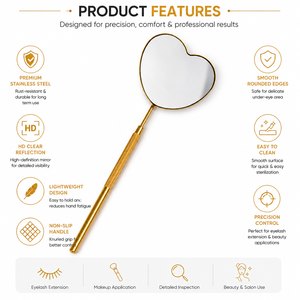 Heart Shape Handheld <b>Mirror</b> Gold Plated Metal Frame 3X <b>Magnifying</b> Single Side Desktop <b>Makeup</b> <b>Mirror</b> - Product Image 4