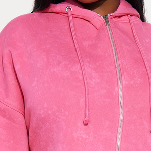 Ensemble sweat à capuche et short en polaire pour femme, rose uni, coupe décontractée, deux pièces, idéal printemps-été, prix de gros - Product Image 5