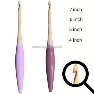 Juego de ganchos de ganchillo de madera de colores ergonómico de 3,5mm y 4mm, venta al por mayor, gran oferta, agujas de tejer, juego de costura personalizado de resina con mango suave - Product Image 2
