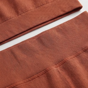 Ensemble de yoga deux pièces pour femmes, haut court sans couture, leggings taille haute, vêtements de sport, tenue de fitness push-up, vêtements de sport - Product Image 5