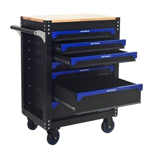Carrello Portautensili in Acciaio a 7 Cassetti da 30 Pollici con Piano in Legno e Ruote per Stoccaggio Attrezzi in Garage e Magazzini - Product Image 6