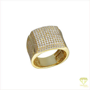 925 Sterling <b>Silver</b> Moissanite Diamond <b>Ring</b> For <b>Men</b> Luxury Square Face Fashion Jewelry Wholesale Supply For Jewelry Brands - Product Image 2
