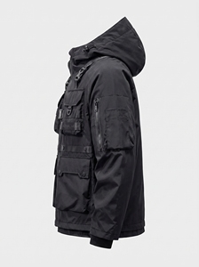 Custom Hooded Winter <b>Techwear</b> <b>Jacket</b> Men Waterproof Windproof Tactical Streetwear with Multiple Pockets | Crescent Wear - Product Image 2