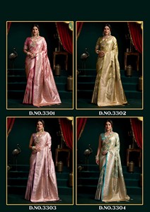 Sari moderne en satin de soie avec pallu élégant à pompons pour bal de promo, Diwali, mariage - Séchage rapide - Product Image 4