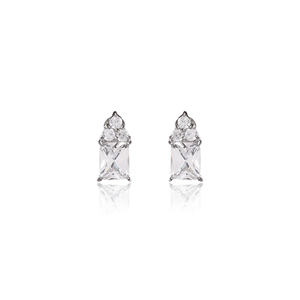 Luxury 925 <b>Silver</b> <b>Silver</b> <b>Stud</b> Earrings with Cubic Zirconia CZ For Women Gift Jewelry Earrings Diamond Pearl Perfect Wedding Gift - Product Image 2