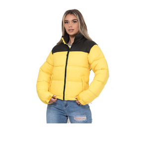 <b>Lightweight</b> <b>Womens</b> Quilted Puffer <b>Jacket</b> Color Blocked Stand Collar Full Sleeve Winter Warm Polyester Outerwear Coat Apparel - Product Image 1