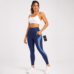 Ensemble de yoga F2WIN pour femmes, leggings taille moyenne, longueur intégrale, couleur unie, écologique, séchage rapide, sans couture, vêtements de sport, ensemble de 2 pièces pour l'entraînement - Product Image 1