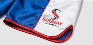 Pantalones Cortos de Boxeo para Hombre SUBWAY, Azul y Blanco, Cintura Elástica, Transpirables, de Poliéster, Corte Regular, para Todas las Temporadas, Ropa Deportiva - Product Image 3