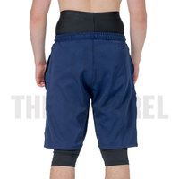 Servicio OEM de Logotipo Personalizado, Pantalones Cortos Awrah de Cintura Media, 100% Poliéster Ecológico, Color Blanco Sólido, Ropa de Playa Musulmana para Hombre, 2 Capas Transpirables