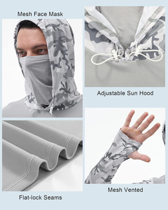บริการ OEM แบบปรับแต่งได้ เสื้อฮู้ดตกปลา น้ำหนักเบา โพลีเอสเตอร์ 100% สินค้ามาใหม่ MOQ ต่ำ เสื้อผู้ชาย แห้งเร็ว ระบายอากาศดี UPF 50 - Product Image 4