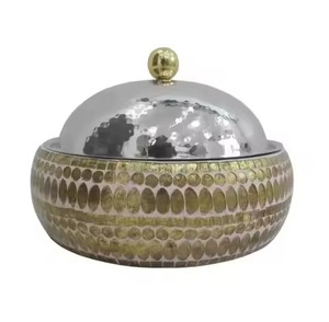 Brûleur d'encens en bois fait main avec bol en laiton et support en métal doré pour la décoration de la maison et les cadeaux - Product Image 5