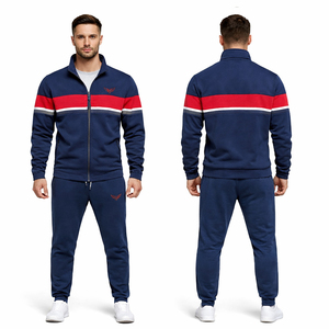 Conjunto Deportivo Premium Personalizado para Hombre, Chaqueta con Cierre y Pantalones Jogger, Ropa Deportiva Informal para Gimnasio, Traje de Entrenamiento de Dos Tonos - Product Image 2