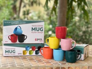 Ensemble de 6 tasses à latte en céramique, tasse à café avec poignée, 350 ml, tasse minimaliste pour thé, lait, expresso, pour un usage quotidien - Product Image 2