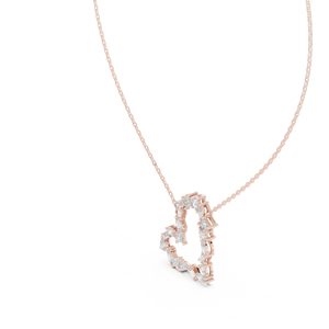 Bijoux de collection tendance Collier pendentif CZ en forme de coeur romantique 10 carats Chaîne en or rose pour femme - Product Image 2