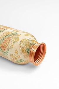 Botella de Agua de Cobre de 1 Litro, Martillada, Ayurvédica, para el Bienestar, Hecha a Mano, con Tapa Hermética, Apta para Beber, Viajar y Hacer Senderismo - Product Image 3