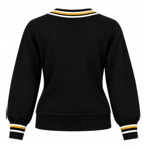 เสื้อสเวตเตอร์ไหมพรมคอวีสำหรับผู้หญิง ออกแบบลายตัวอักษรตามสั่ง แขนยาว ปักลาย หนา ผลิตจากโพลีเอสเตอร์/คอตตอน คอเสื้อและปลายแขนเสื้อตัดกัน - Product Image 2