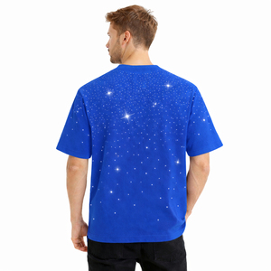 Wholesale Custom Heavyweight Men Allover Rhinestone T Shirts Round Neck Line Custom Logo T Shirts Elastane Black Plain For Men - Product Image 2