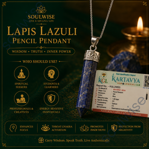 Pendentif crayon religieux en lapis-lazuli, forme hexagonale, collier unisexe - Product Image 2
