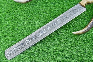 Cuchillo de Chef de Acero de Damasco Forjado a Mano Impresionante de BA ENTERPRISES, Precio de Fábrica Premium |   Cuchillo de Cocina Hecho a Mano Personalizado de 16.5 Pulgadas - Product Image 5