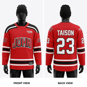 Maillot de hockey sur glace pour hommes, 225 GSM, polyester durable, panneaux contrastants vert néon, logo personnalisé en sergé thermocollé - Product Image 3