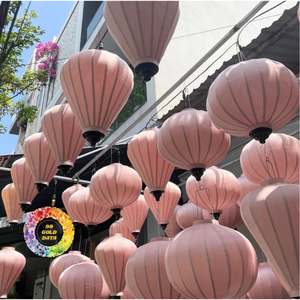 Lámpara Colgante de Bambú con Linterna de Seda Vietnamita de Hoi An para Decoración de Bodas, Interiores de Hogar, Restaurantes, Cafés, Jardines y Patios, 35cm 50cm - Product Image 1